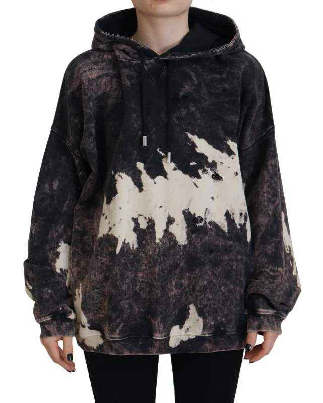 Multicolor Dye Cotton Hoodie Sweatshirt Sweater Hoodie with Cuffed Sleeves Snug Secure