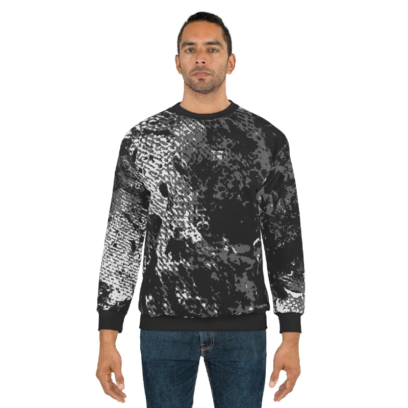 "Mystic Cube" (Cosmic Fusion - Dark Charcoal) - Unisex Sweatshirt Hoodie with Hem Contrast Bold Stylish