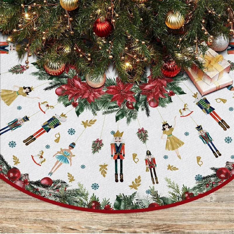 Nutcrackers Pencil Tree Skirt - 48" linen skirt airy