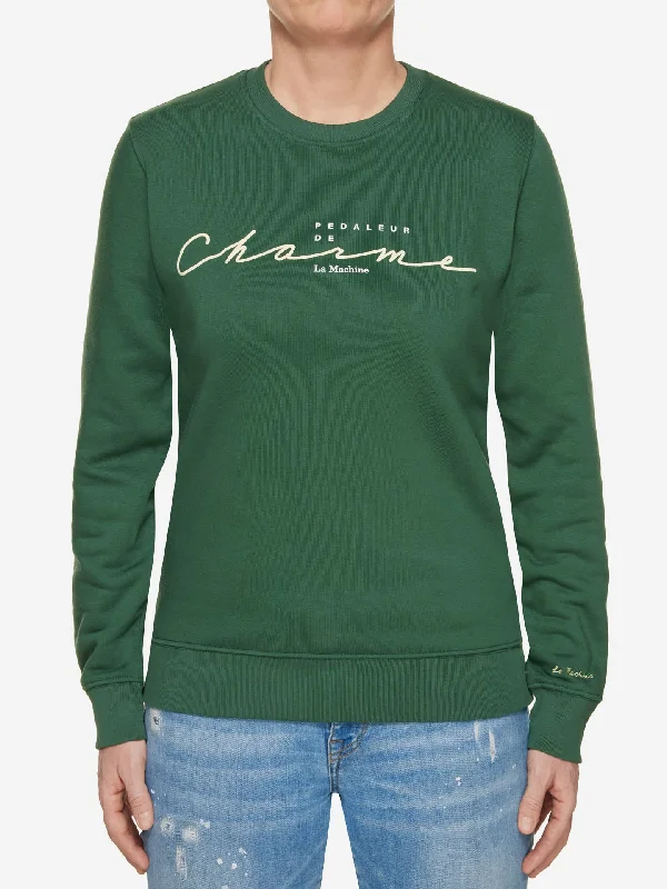 Pedaleur de Charme - Women's Sweatshirt Hoodie with Belted Waist Structured Tailored
