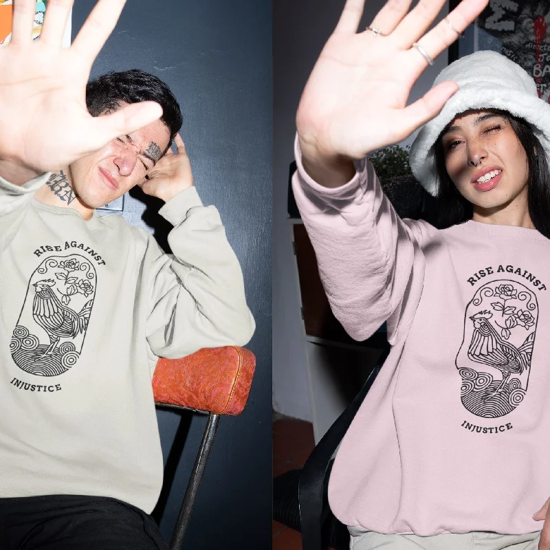 Rise Against Injustice | Unisex Sweatshirt Hoodie with Raglan Sleeves Sporty Comfortable
