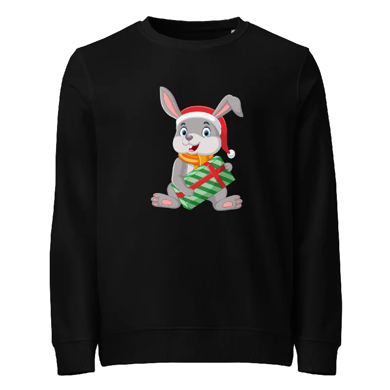 Santa Paws Graphics Women Organic Sweatshirt Hoodie with Front Slit Layering Stylish