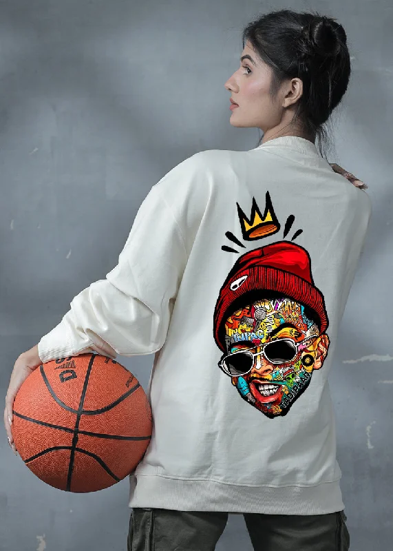 Thug Life Women Drop Shoulder Loose Fit Sweatshirt | Pronk Hoodie with Lining Warm Insulated