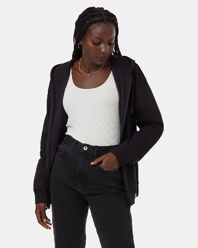 TreeFleece Relaxed Zip Hoodie Hoodie with Front Slit Layering Stylish