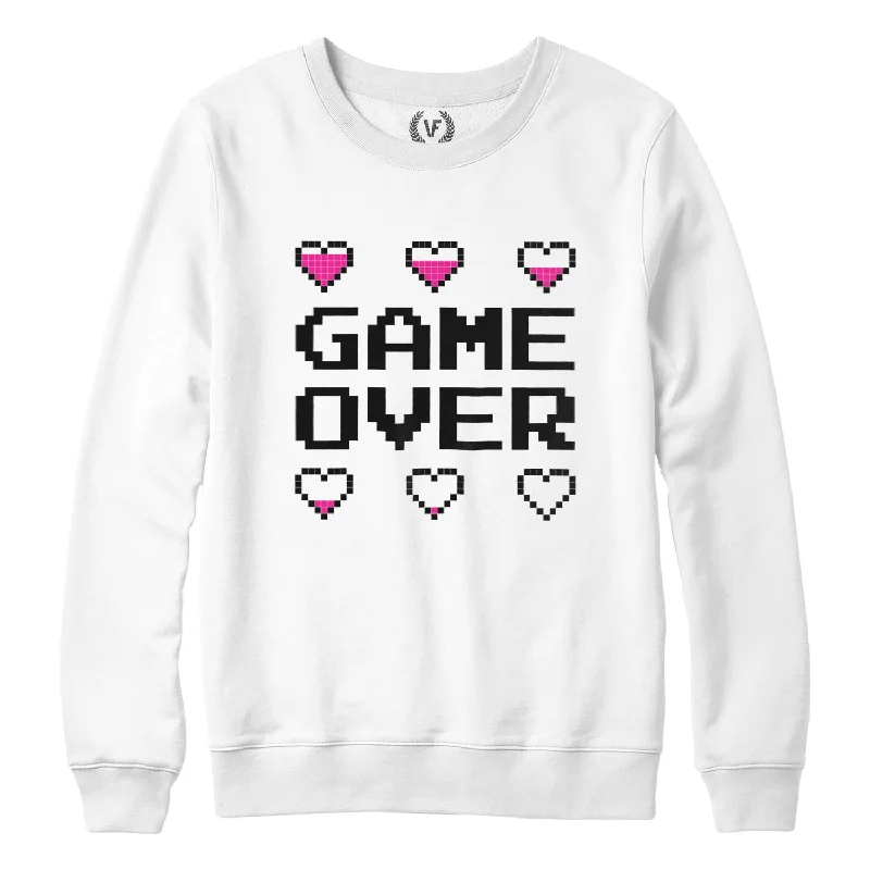 GAME OVER : Sweatshirt Hoodie with Crew Neck Simple Timeless