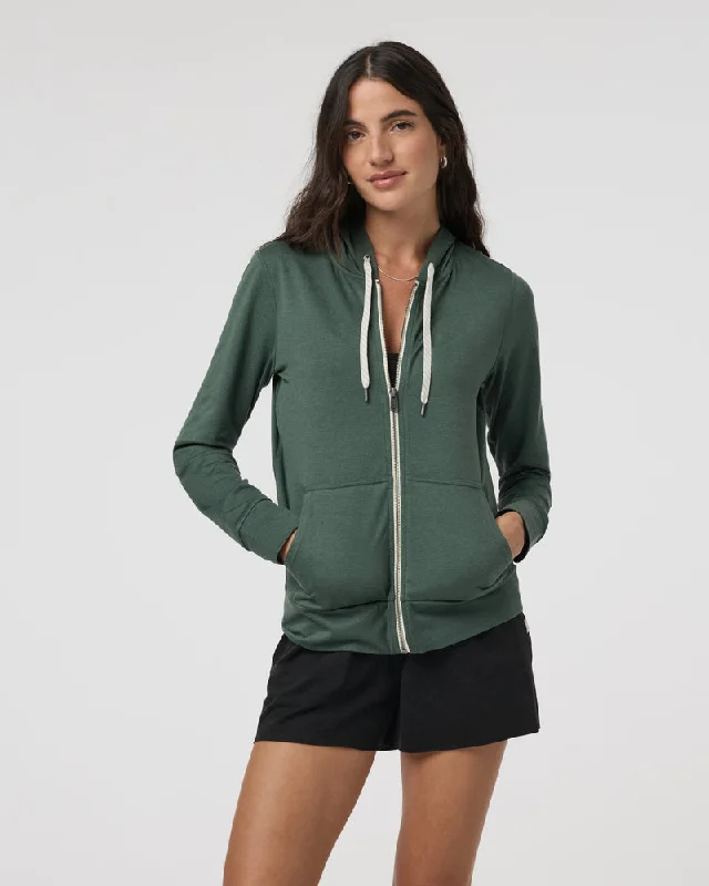Vuori Halo Performance Hoodie 2.0 - MARSH HEATHER Hoodie with Hem Contrast Bold Stylish