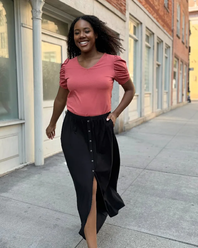 ZURI skirt in Black cashmere skirt plush